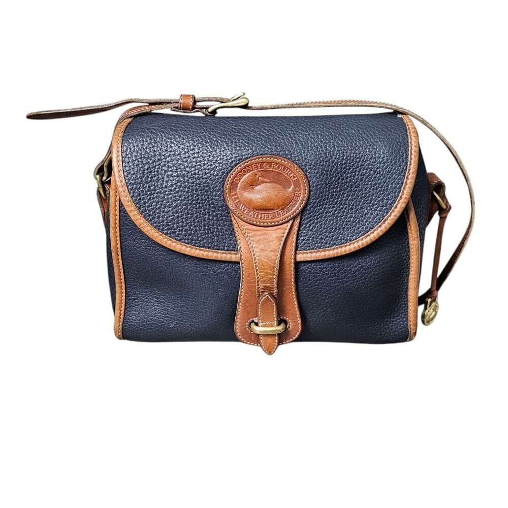 Dooney & Bourke Weather Leather Essex Vintage Blue Pebbled Flap Shoulder Bag